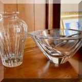 G01. Crystal bowl and vase. 